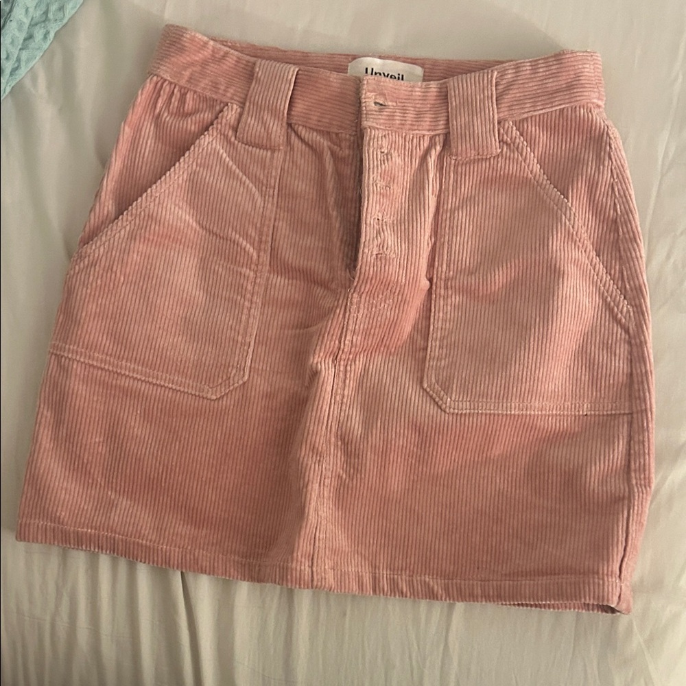 Pink Corduroy Skirt